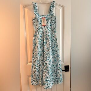 Blue and white floral sundress